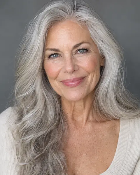 Hazel's mom, with long silver hair